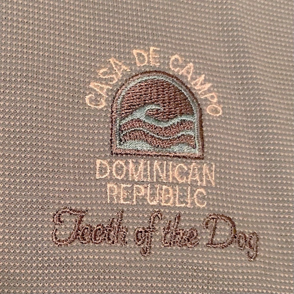 GOLF”TEETH OF THE DOG” LOGO CASA DE CAMPO POLO SHIRT SEAFOAM GREEN
XL COT VTG - Picture 3 of 13